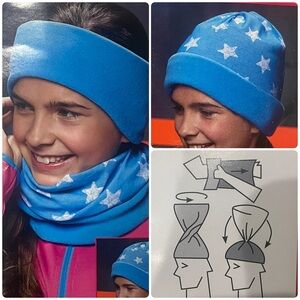 multifunctional Micro Fleece Hat/Scarf  and Headband  2 Piece Set